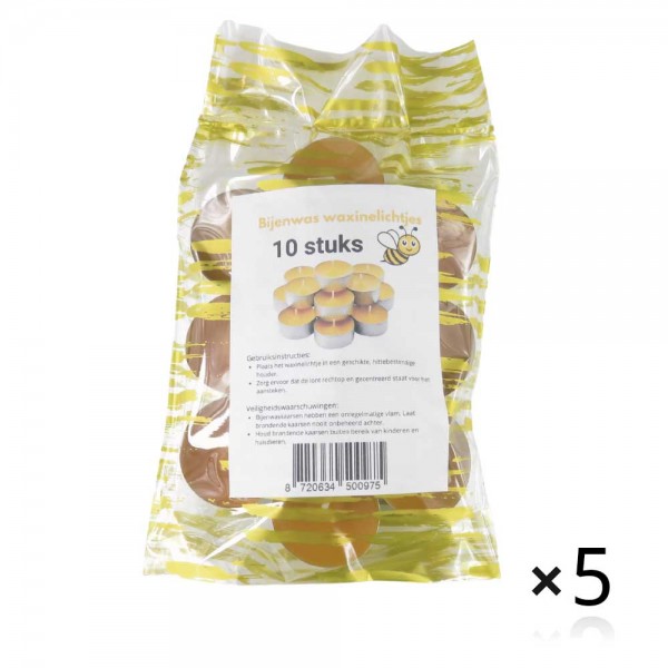 Bijenwas Waxinelichtjes - 50 stuks - 