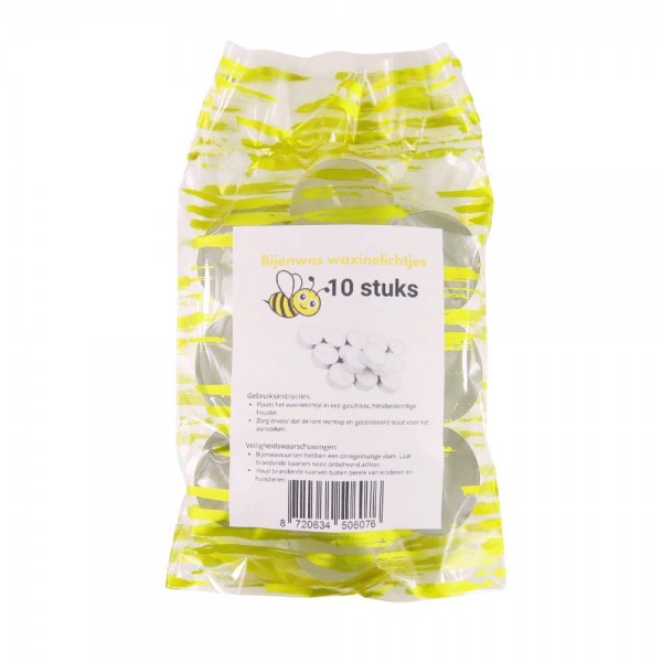 Bijenwas Waxinelichtje Wit - 10 stuks