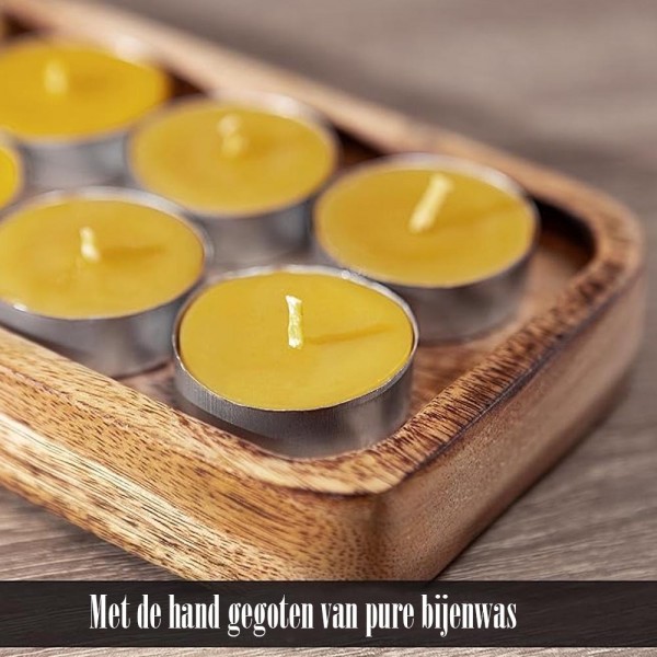 Bijenwas Waxinelichtje mix Wit 10 & geel 10